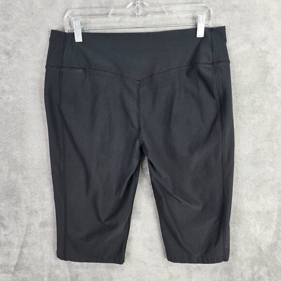 Womens Nike Dri Fit Black Performance Capris Leggings Hi Rise Polyester Blend XL - Picture 6 of 11